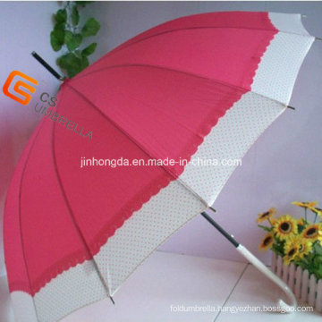 Two Colors Joined Leather Coated Handle Sun Umbrella (YS-1010A)